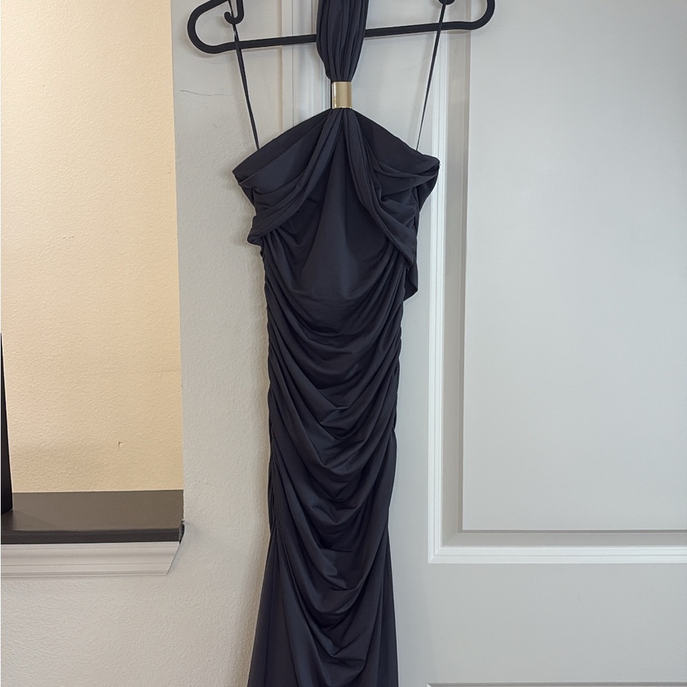 Zara Strapless Charcoal Dress